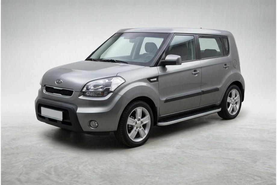 Kia Soul I 2008-2013 Side Steps Tayga Grey (2 pcs, Aluminum) Image