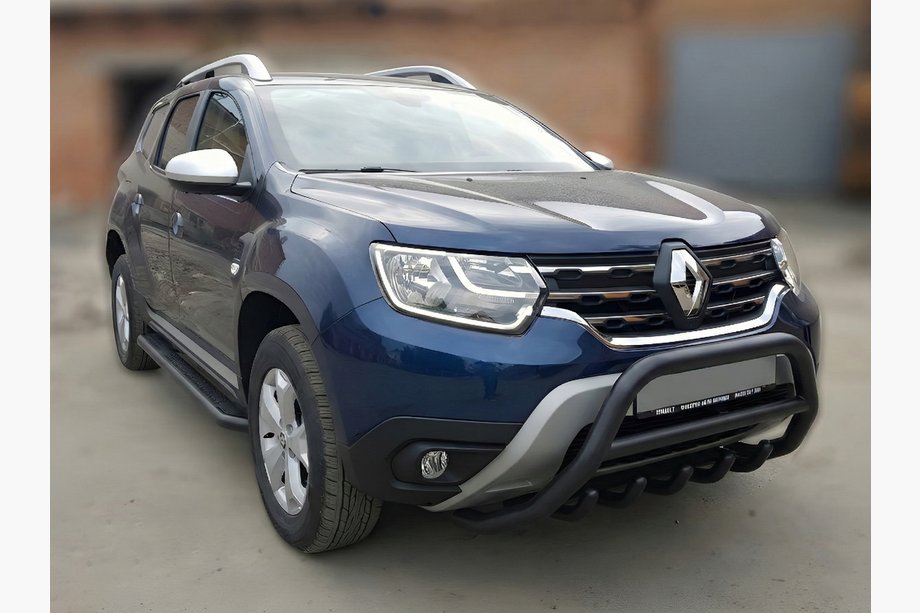 Renault Duster 2018-2024 Bull Bar without Logo WT003 Black (Stainless Steel) Photo 1