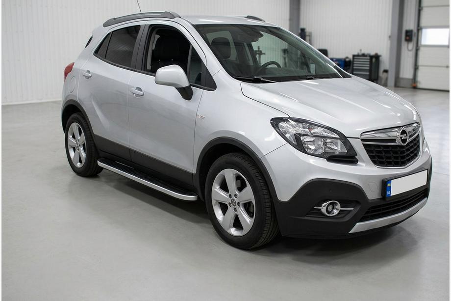 Opel Mokka 2012-2021 Side Steps Tayga Grey (2 pcs, Aluminum) Image