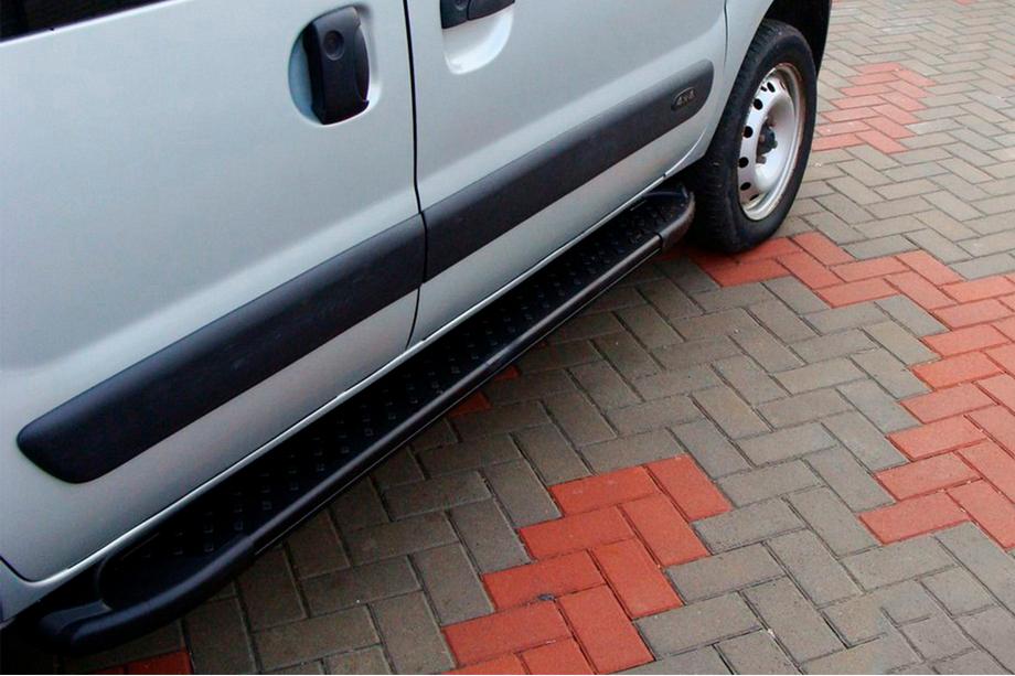 Renault Kangoo 1998-2008 Side Steps Allmond Black (2 pcs, Aluminum) Image
