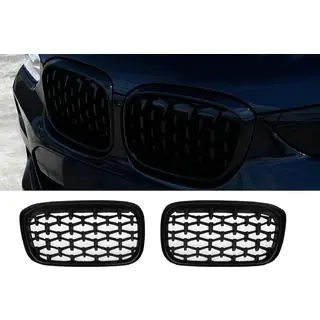 Diamond Black Kidney Grilles (2018-2021, black trim)