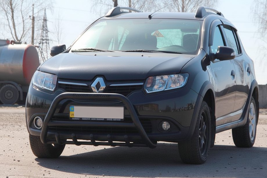 Renault Sandero 2013-2022 Bull Bar WT003 Black Stainless Steel Photo 1
