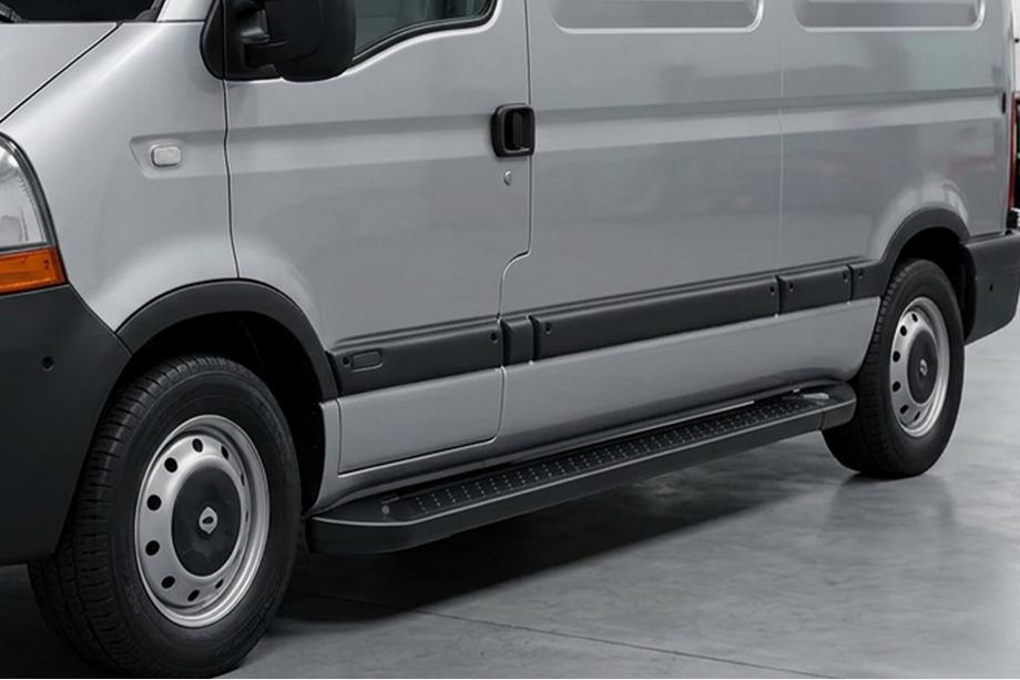 Renault Master 1998-2010 Side Steps Allmond Black (2 pcs, Aluminum) Image