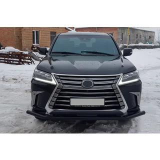 Front Bar ST014 Black (2015+, Stainless Steel) Lexus LX570/450d 2008-2022 photo 2