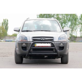 Bull Bar WT022 Black (Stainless Steel) Hyundai Tucson JM 2004- photo 1