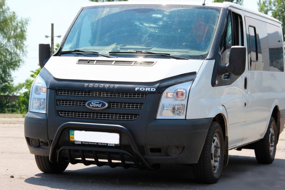 Ford Transit 2000–2014 Bull Bar WT002 Black (2006-2014, Stainless Steel) Photo 1
