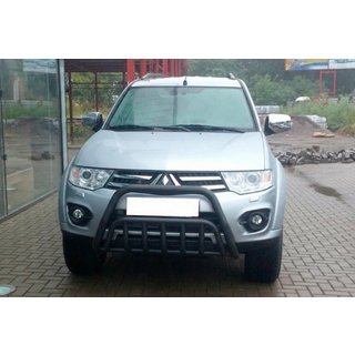 Front Bumper Guard WT002 Black (Stainless Steel) Mitsubishi Pajero Sport 2008-2015 photo 1