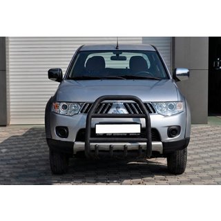 Front Bumper Guard QT007 Black (Stainless Steel) Mitsubishi Pajero Sport 2008-2015 photo 2