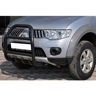 Front Bumper Guard QT007 Black (Stainless Steel) Mitsubishi Pajero Sport 2008-2015 photo 1