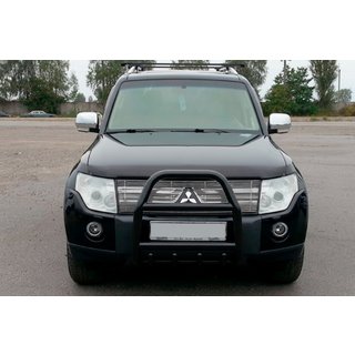 Bull Bar QT007 Black (Stainless Steel) Mitsubishi Pajero Wagon III 1999-2006 photo 3