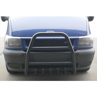 Bull Bar QT007 Black (2000-2006, Stainless Steel) Ford Transit 2000–2014