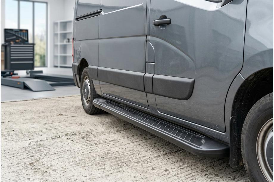 Opel Movano 2010-2021 Side Steps Allmond Black (2 pcs, Aluminum) Photo 1