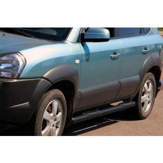 Side Bars BB002 Black (2 pcs, Stainless Steel) Hyundai Tucson JM 2004- photo 1