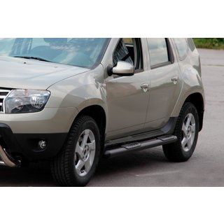 Side bars with inserts Black (2 pcs, stainless steel) Dacia Duster 2008-2018 photo 2