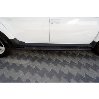 Side bars with inserts Black (2 pcs, stainless steel) Dacia Duster 2008-2018 photo 1