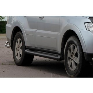 Side Bars Black (2 pcs, Stainless Steel) Mitsubishi Pajero Wagon IV 2006-2021 photo 4