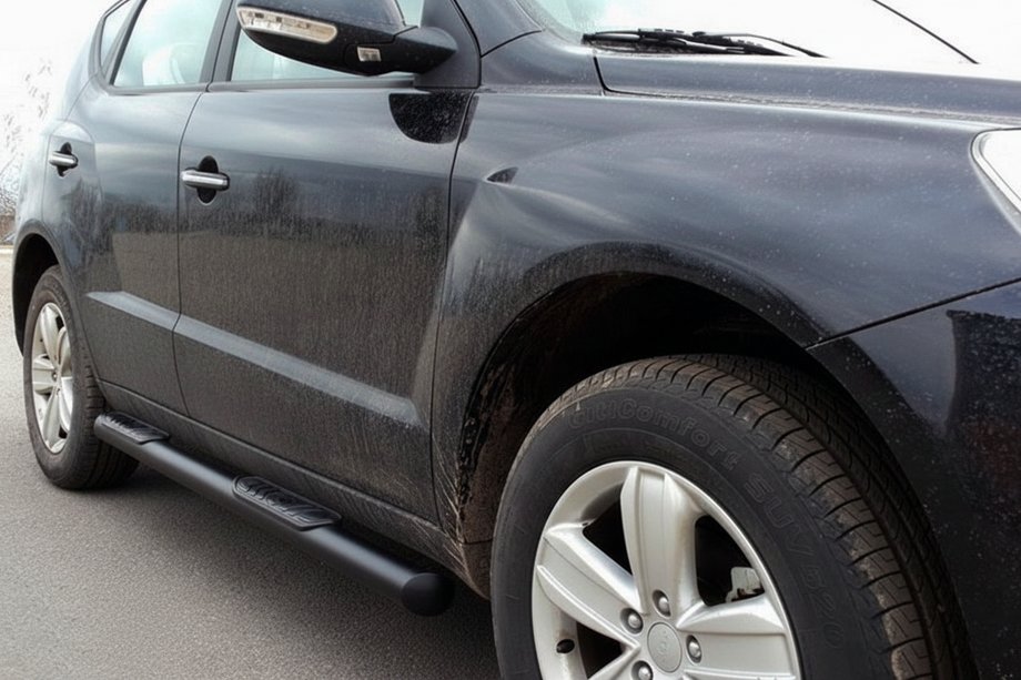 Geely Emgrand X7 2011- Side Bars Black (2 pcs, stainless steel) Image