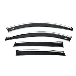 Window deflectors with chrome trim (4 pcs, Niken) photo 1