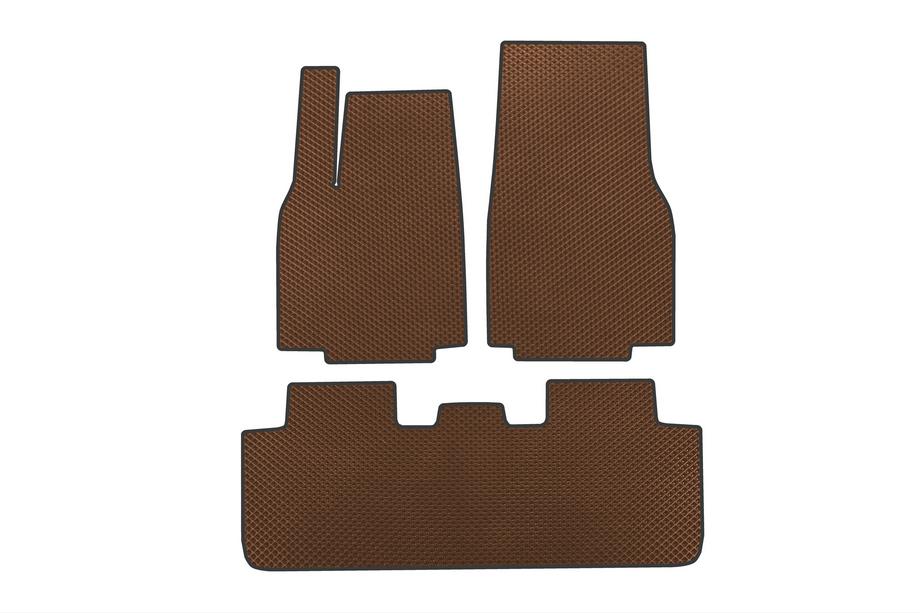 Tesla Model Y 2020- EVA Floor Mats (For Juniper 2025-, Brown) Image