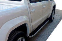 Volkswagen Amarok 2010-2022 Side Steps Tayga Grey (2 pcs, Aluminum) photo 4
