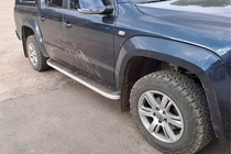 Volkswagen Amarok 2010-2022 Side Steps Tayga Grey (2 pcs, Aluminum) photo 1