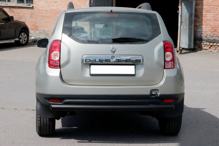 Dacia Duster 2008-2018 Rear Straight Roll Bar Black (Stainless Steel) Photo 2