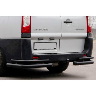 Rear Corner Bars AK-003-Double Black (2 pcs, stainless steel) Peugeot Expert 2007-2016 photo 1