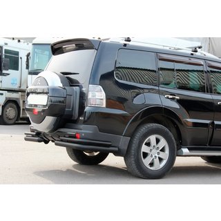 Rear Double Roll Bar AK003 Black (Stainless Steel) Mitsubishi Pajero Wagon IV 2006-2021 photo 2