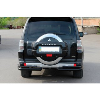 Rear Double Roll Bar AK003 Black (Stainless Steel) Mitsubishi Pajero Wagon IV 2006-2021 photo 3