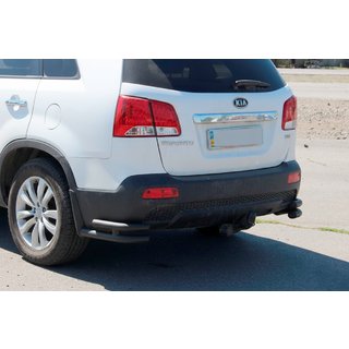 Rear Double Corner Bars AK003-Double Black (Stainless Steel) Kia Sorento II XM 2009-2014 photo 1