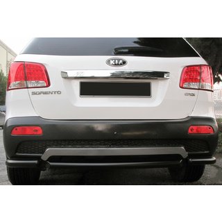 Rear corner bars with center section AK007-3 Black (2 pcs, stainless steel) Kia Sorento II XM 2009-2014 photo 1