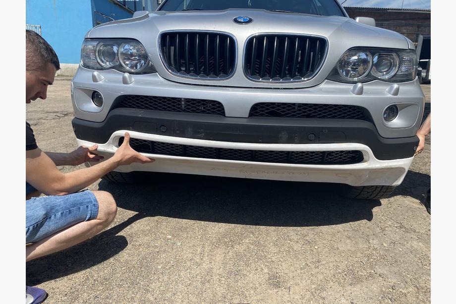 BMW X5 E53 1999–2006 Front bumper lip spoiler (2003-2006, paintable) Photo 7