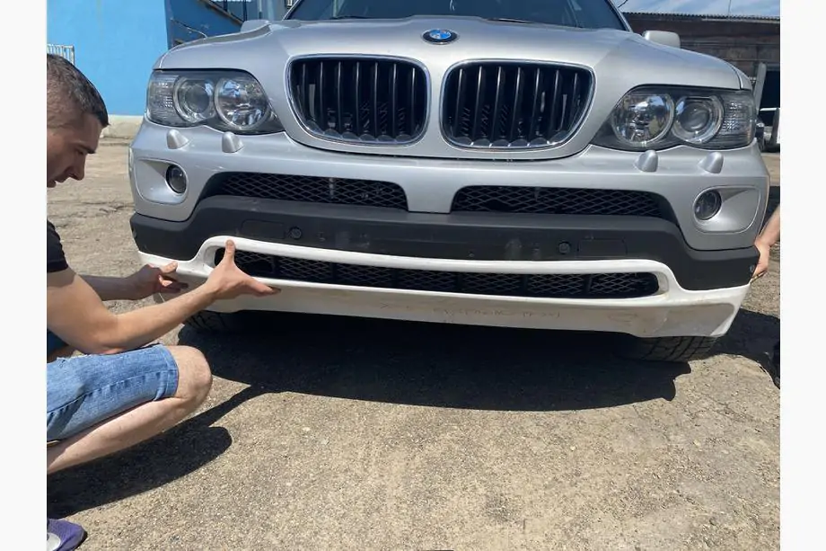 BMW X5 E53 1999–2006 Front bumper lip spoiler (2003-2006, paintable) Photo 7