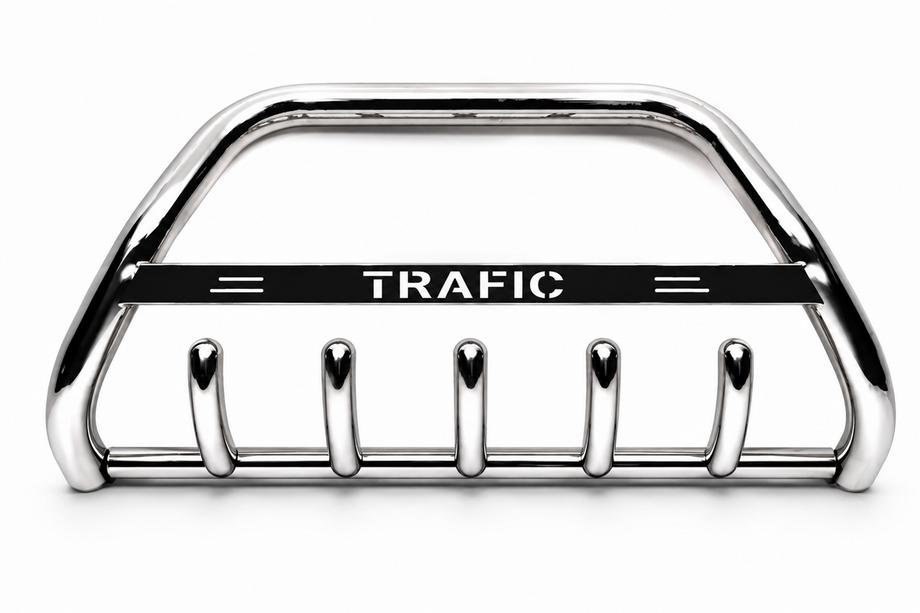 Renault Trafic 2001–2015 Bull Bar WT004 with Trafic lettering (stainless steel) Image