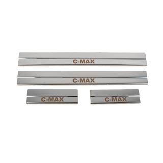 Door Sill Covers (4 pcs, Stainless Steel) Ford C-Max 2004-2010 photo 1