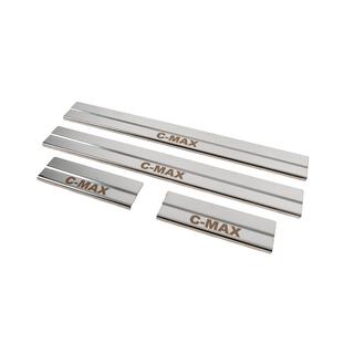Door Sill Covers (4 pcs, Stainless Steel) Ford C-Max 2004-2010 photo 2