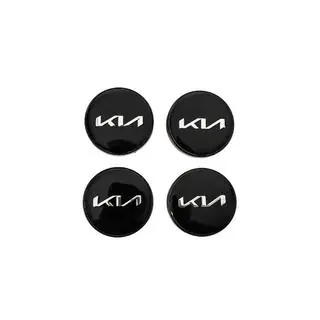 Wheel center caps 60/56 mm (Black with chrome, 4 pcs) photo 1