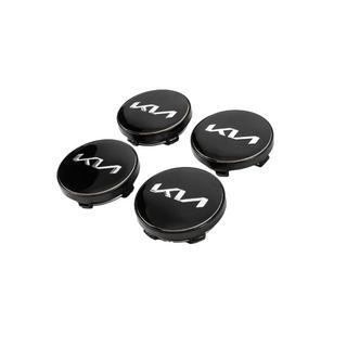 Wheel center caps 60/56 mm (Black with chrome, 4 pcs) photo 2