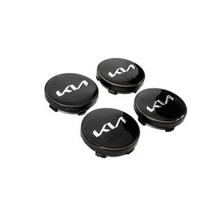 Wheel center caps 60/56 mm (Black with chrome, 4 pcs) photo 3