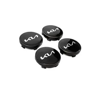 Wheel center caps 60/56 mm (Black with chrome, 4 pcs) photo 3