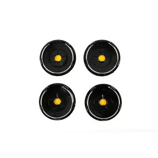 Wheel center caps 60/56 mm (Black with chrome, 4 pcs) photo 4