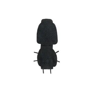 Velour seat cover (1 pc, black with blue stitching) photo 1
