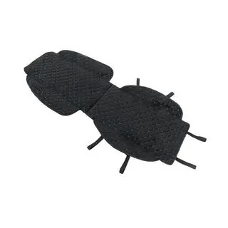 Velour seat cover (1 pc, black with blue stitching) photo 2