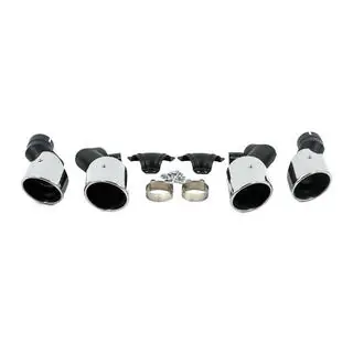 V2 Silver exhaust tips in X5M F95 style photo 1