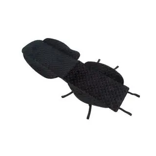 Velour seat cover pad (1 pc, black with red stitching) photo 4