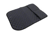 Velour seat back organizer (1 pc, Black with blue stitching) photo 3