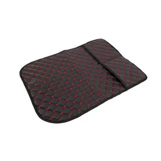Velour seat back organizer (1 pc, Black with red stitching) photo 3
