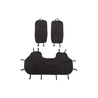 Rear seat covers Velour (set, Black with red stitching) photo 1