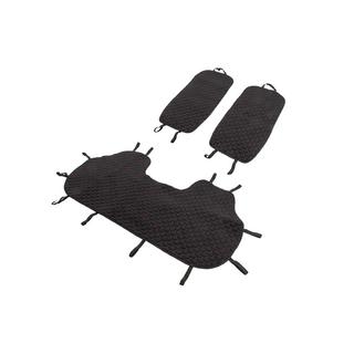 Rear seat covers Velour (set, Black with red stitching) photo 4