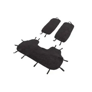 Rear seat covers Velour (set, Black with red stitching) photo 4